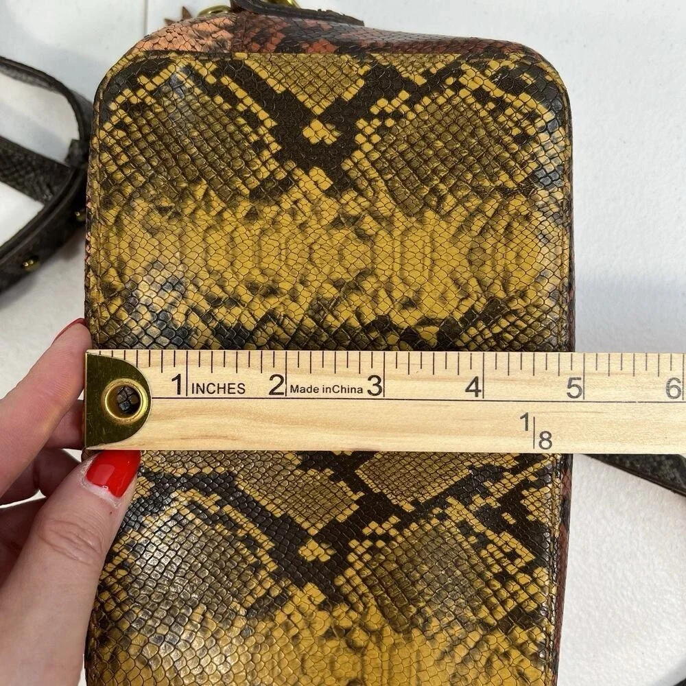 Madewell The Transport Camera Bag Colorblock Snake‎ Embossed Edition Rusted Tin